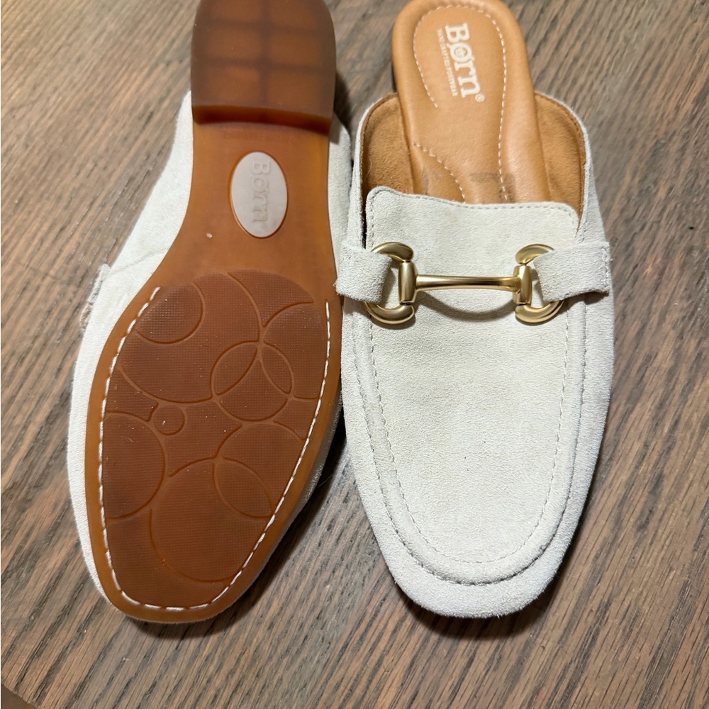 Born Beige Suede Horsebit Mules - Picture 2 of 4